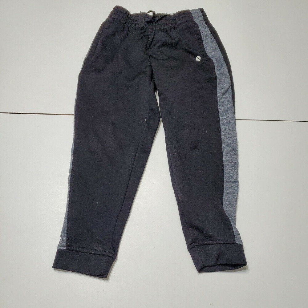 Xersion Boy XS 6/7 Athletic Joggers QuickDri Black Elastic Waist Pull On Pockets